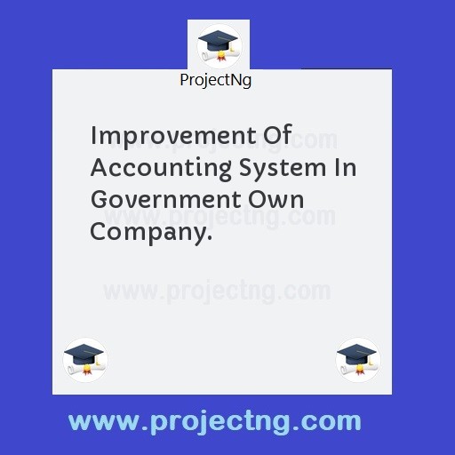Improvement Of Accounting System In Government Own Company.