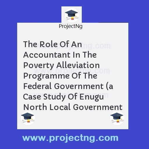 The Role Of An Accountant In The Poverty Alleviation Programme Of The Federal Government 