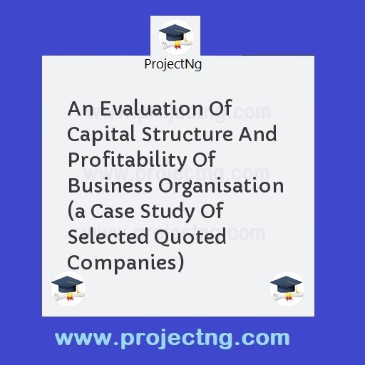 An Evaluation Of Capital Structure And Profitability Of Business Organisation  