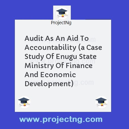 Audit As An Aid To Accountability 