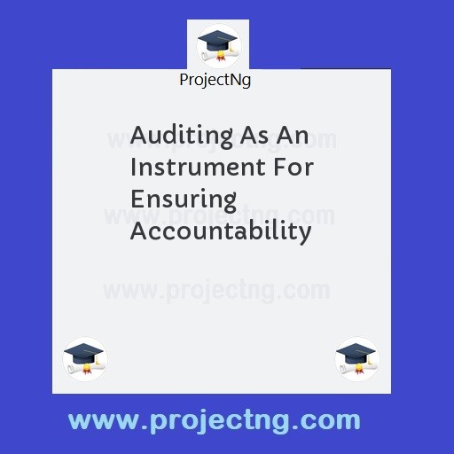 Auditing As An Instrument For Ensuring Accountability