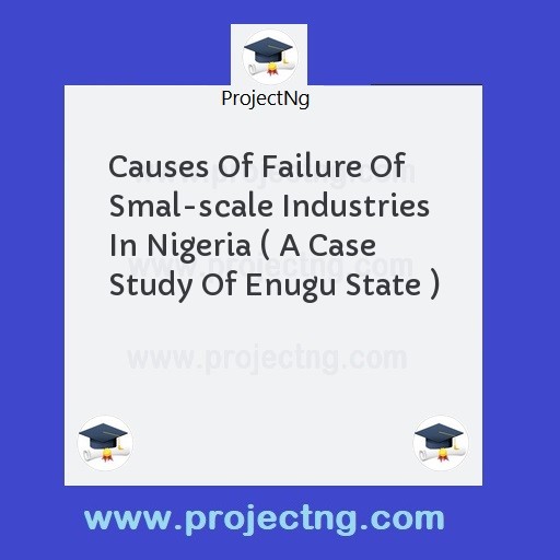 Causes Of Failure Of Smal-scale Industries In Nigeria ( A Case Study Of Enugu State )