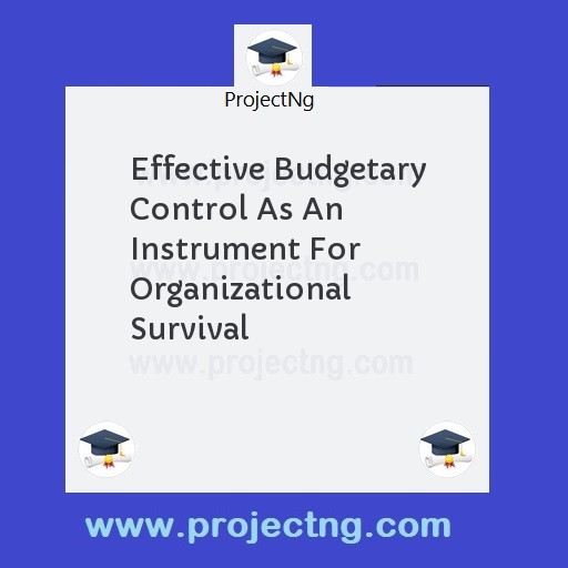 Effective Budgetary Control As An Instrument For Organizational Survival