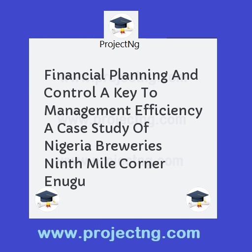 Financial Planning And Control A Key To Management Efficiency A Case Study Of Nigeria Breweries Ninth Mile Corner Enugu