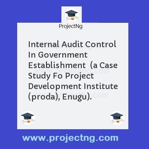 Internal Audit Control In Government Establishment  