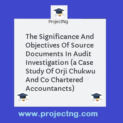 The Significance And Objectives Of Source Documents In Audit Investigation 