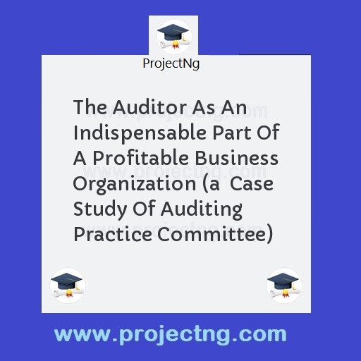 The Auditor As An Indispensable Part Of A Profitable Business Organization (a  Case Study Of Auditing Practice Committee)