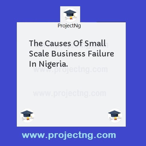 The Causes Of Small Scale Business Failure In Nigeria.