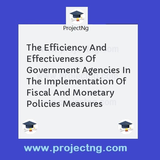 The Efficiency And Effectiveness Of Government Agencies In The Implementation Of Fiscal And Monetary Policies Measures