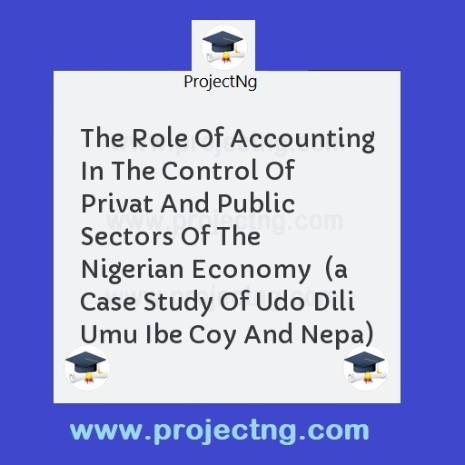 The Role Of Accounting In The Control Of Privat And Public Sectors Of The Nigerian Economy  