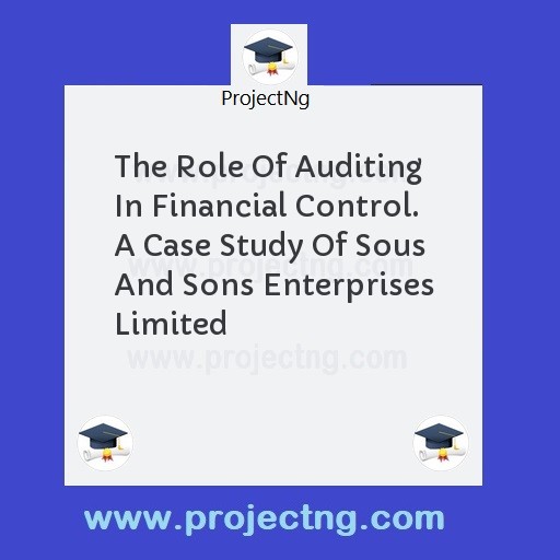 The Role Of Auditing In Financial Control. A Case Study Of Sous And Sons Enterprises Limited