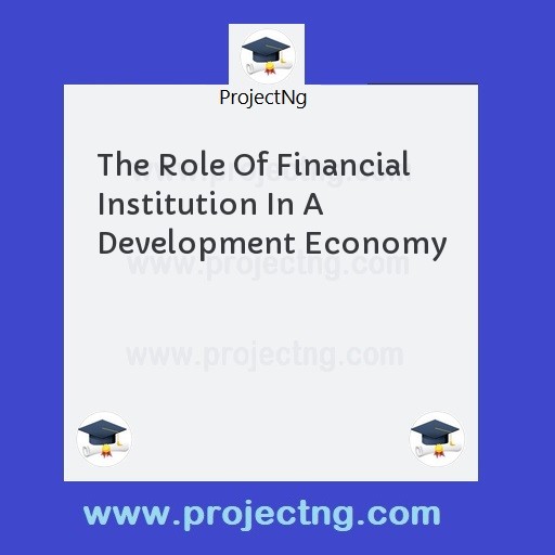 The Role Of Financial Institution In A Development Economy