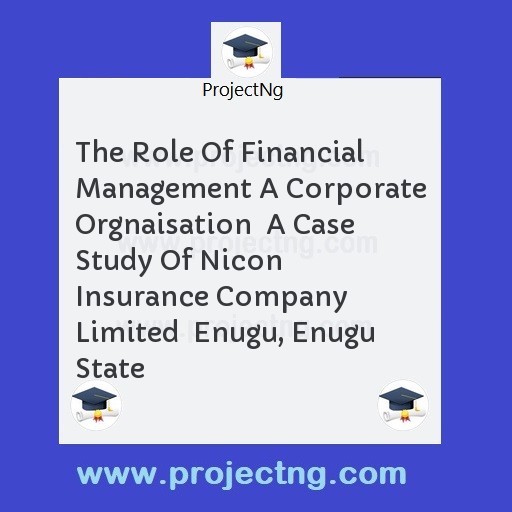The Role Of Financial Management A Corporate Orgnaisation  A Case Study Of Nicon Insurance Company Limited  Enugu, Enugu State