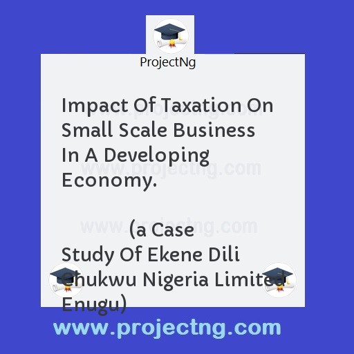 Impact Of Taxation On Small Scale Business In A Developing Economy.                                                    