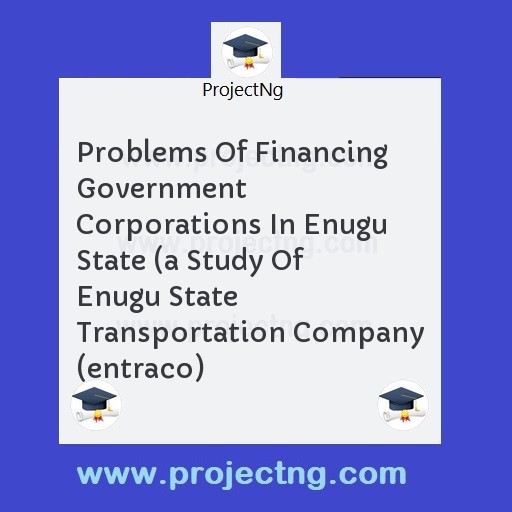 Problems Of Financing Government Corporations In Enugu State 
