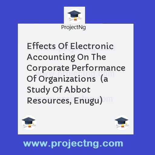 Effects Of Electronic Accounting On The Corporate Performance Of Organizations  