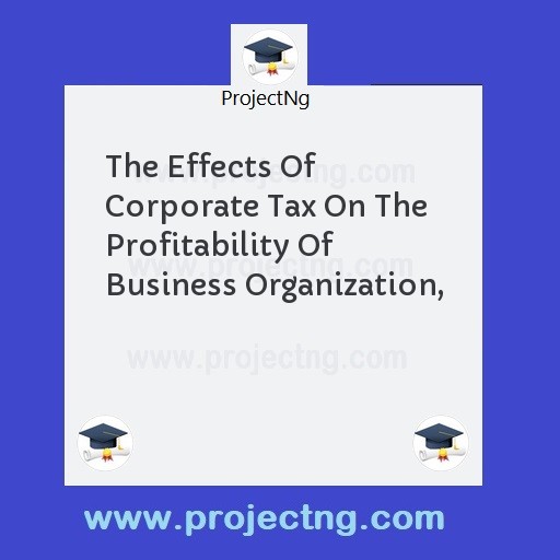 The Effects Of Corporate Tax On The Profitability Of Business Organization,