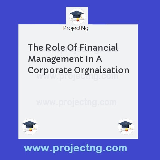 The Role Of Financial Management In A Corporate Orgnaisation