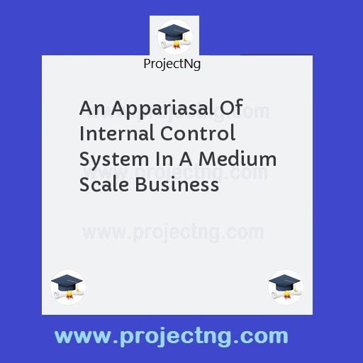 An Appariasal Of Internal Control System In A Medium Scale Business