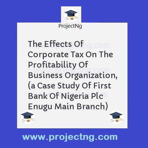 The Effects Of Corporate Tax On The Profitability Of Business Organization, 