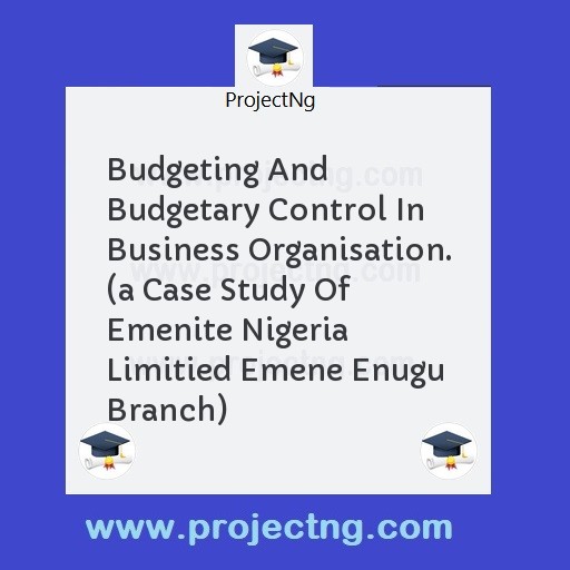Budgeting And Budgetary Control In Business Organisation. 