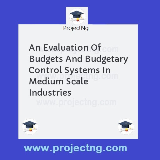 An Evaluation Of Budgets And Budgetary Control Systems In Medium Scale Industries