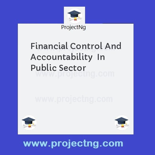 Financial Control And Accountability  In Public Sector