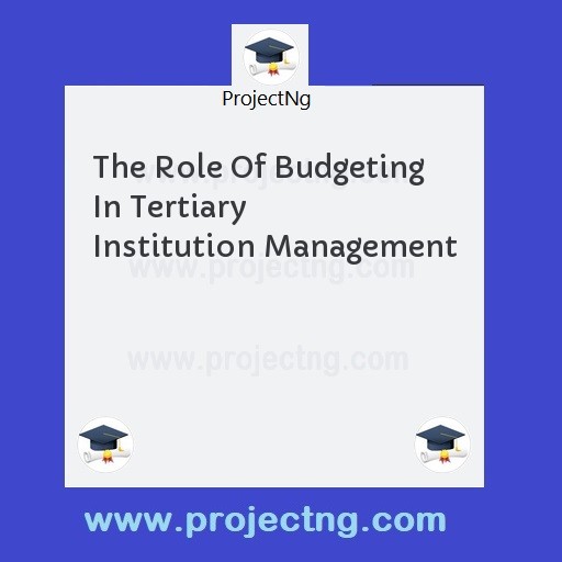 The Role Of Budgeting In Tertiary Institution Management