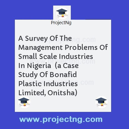 A Survey Of The Management Problems Of Small Scale Industries In Nigeria  