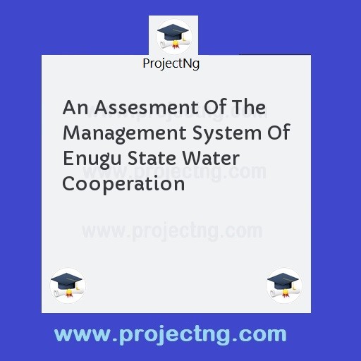 An Assesment Of The Management System Of Enugu State Water Cooperation