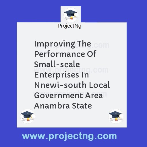 Improving The Performance Of Small-scale Enterprises In Nnewi-south Local Government Area Anambra State