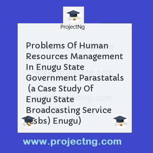 Problems Of Human Resources Management In Enugu State Government Parastatals  