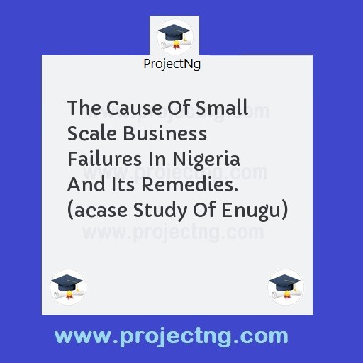 The Cause Of Small Scale Business Failures In Nigeria And Its Remedies. (acase Study Of Enugu)