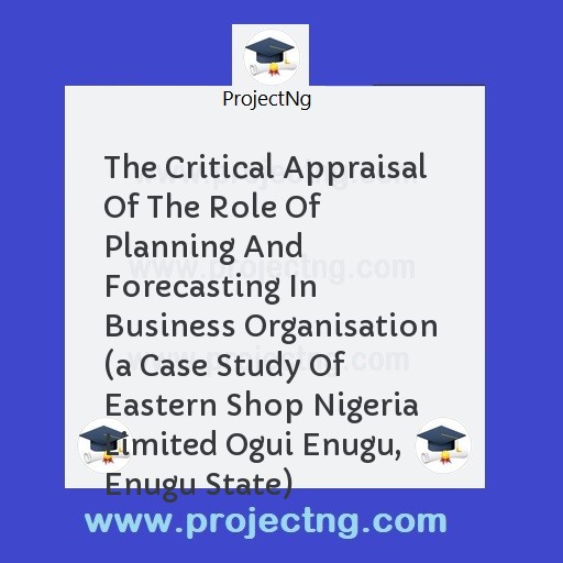 The Critical Appraisal Of The Role Of Planning And Forecasting In Business Organisation  