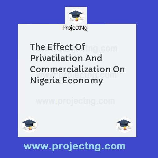 The Effect Of Privatilation And Commercialization On Nigeria Economy