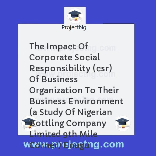 The Impact Of Corporate Social Responsibility (csr) Of Business Organization To Their Business Environment 