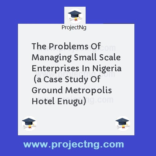 The Problems Of Managing Small Scale Enterprises In Nigeria  