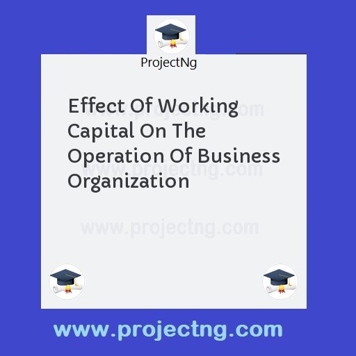Effect Of Working Capital On The Operation Of Business Organization