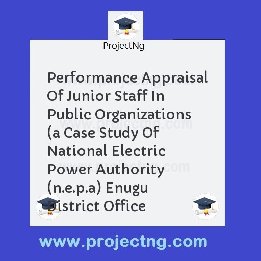 Performance Appraisal Of Junior Staff In Public Organizations  