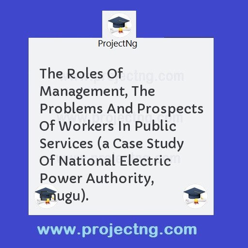 The Roles Of Management, The Problems And Prospects Of Workers In Public Services 