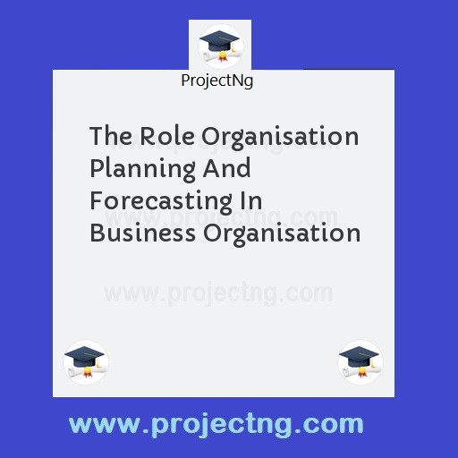 The Role Organisation Planning And Forecasting In Business Organisation