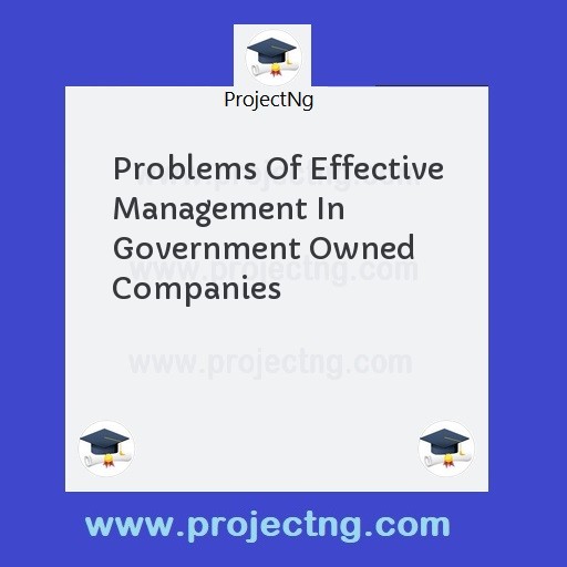 Problems Of Effective Management In Government Owned Companies