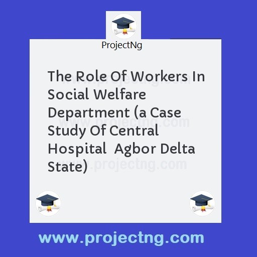 The Role Of Workers In Social Welfare Department 