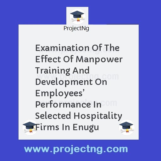 Examination Of The Effect Of Manpower Training And Development On Employees’ Performance In Selected Hospitality Firms In Enugu