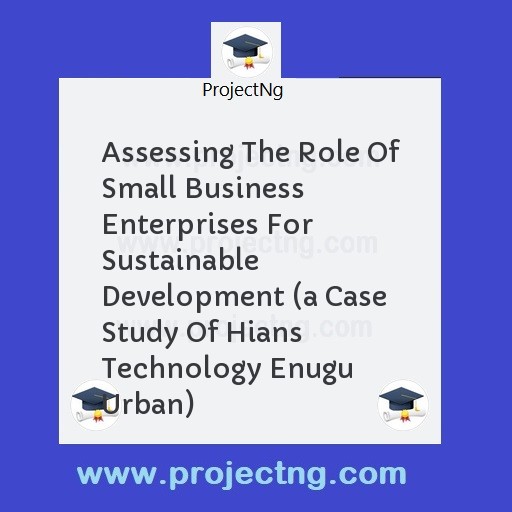 Assessing The Role Of Small Business Enterprises For Sustainable Development 
