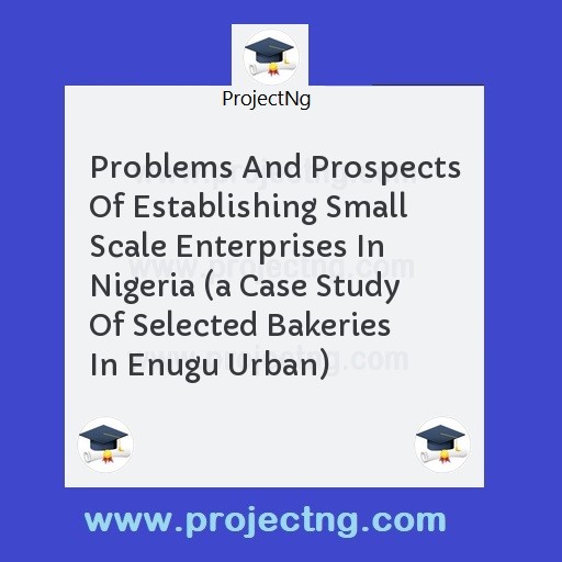 Problems And Prospects Of Establishing Small Scale Enterprises In Nigeria 