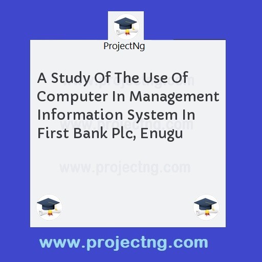 A Study Of The Use Of Computer In Management Information System In First Bank Plc, Enugu