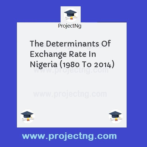 The Determinants Of Exchange Rate In Nigeria (1980 To 2014)
