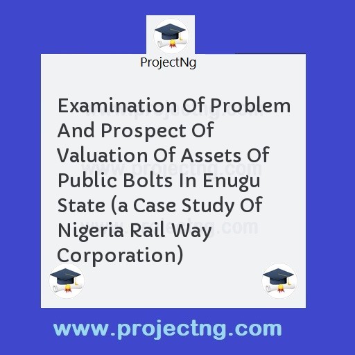 Examination Of Problem And Prospect Of Valuation Of Assets Of Public Bolts In Enugu State 