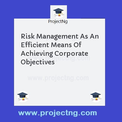 Risk Management As An Efficient Means Of Achieving Corporate Objectives